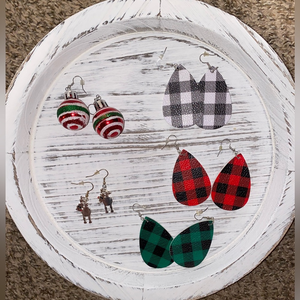 Plaid and Ornament Earring Collection